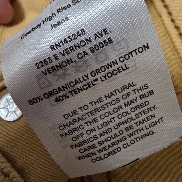 Reformation Cowboy High-Rise Straight Jeans – Mustard Yellow – Sustainable Denim - Picture 8 of 11